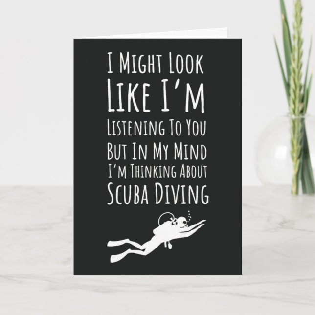 Cartão Funny Cool Scuba Diver Cards Diving Snorkeling  (Frente)