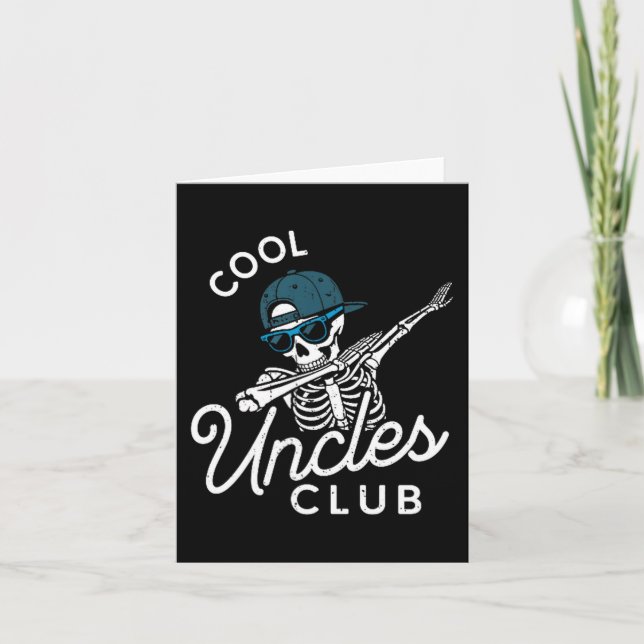 Cartão Funny Cool Uncles Club Shirt Funny Skeleton Uncle  (Frente)