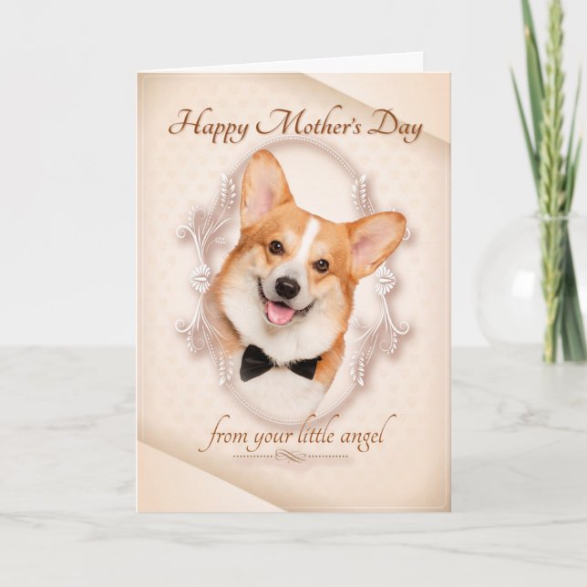 Cartão Funny Corgi Mother's Day Card (Frente)