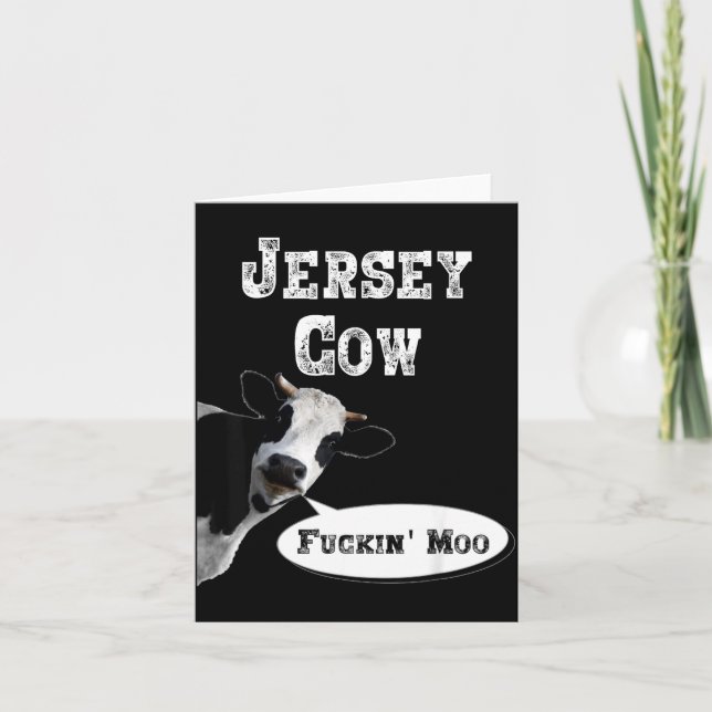 Cartão Funny Cow Shirt New Jersey Cow Lover Farm Animal R (Frente)