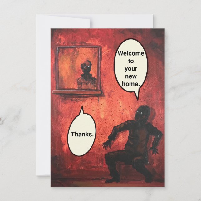 Cartão FUNNY CREEPY NEW HOME por Jetpackcorps (Frente)