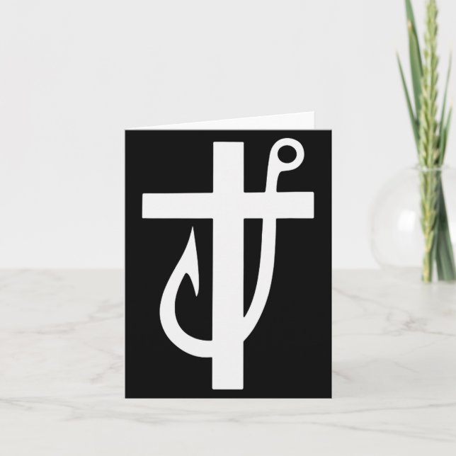 Cartão Funny Cross Christian - Jesus Made Me A Fisherman  (Frente)