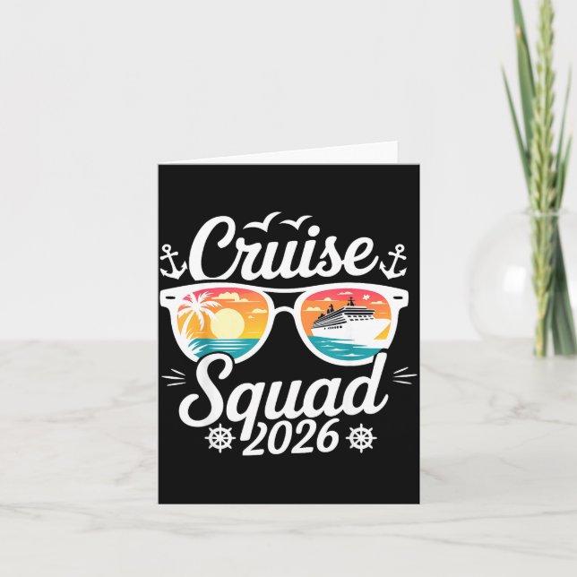 Cartão Funny Cruise Squad 2026 Summer Vacation Matching F (Frente)