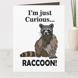 Cartão Funny Curious Raccoon
