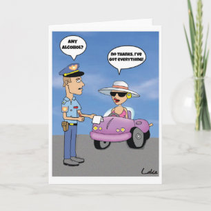 Cartão Funny customized cartoon drinking & driving card