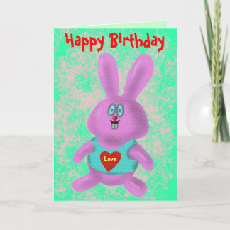 Cartão Funny cute bunny Happy Birthday card