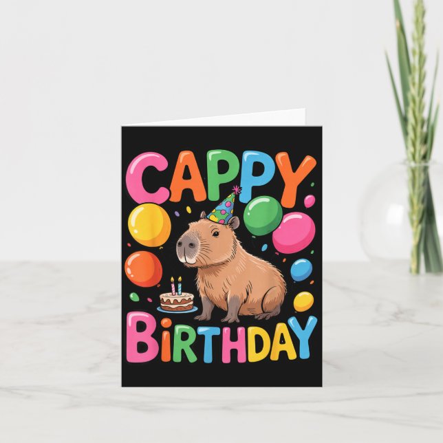 Cartão Funny Cute Capy Capybara Animal Birthday Party Sup (Frente)