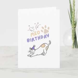 Cartão Funny cute cat birtday card