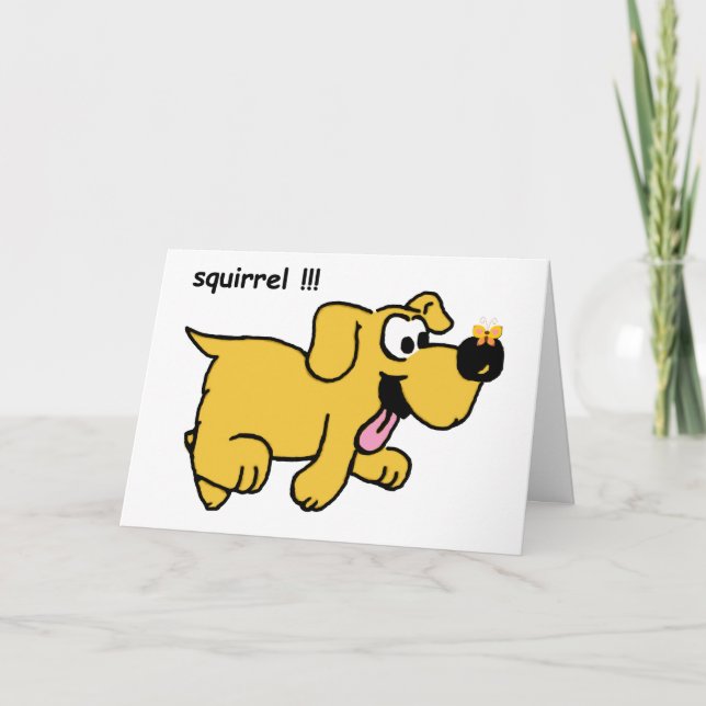 Cartão Funny Cute Dog Birthday Card (Frente)