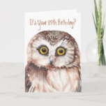 Cartão Funny-Cute Little Owl, 89th Birthday Card<br><div class="desc">Funny-Cute Little Owl,  89th Birthday Card</div>