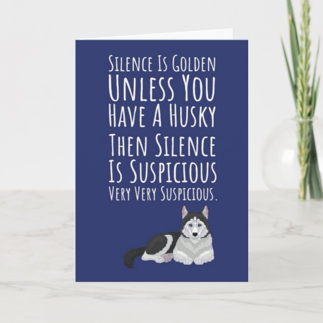 Cartão Funny Cute Siberian Husky Card Pet Owner Dog Lover (Frente)