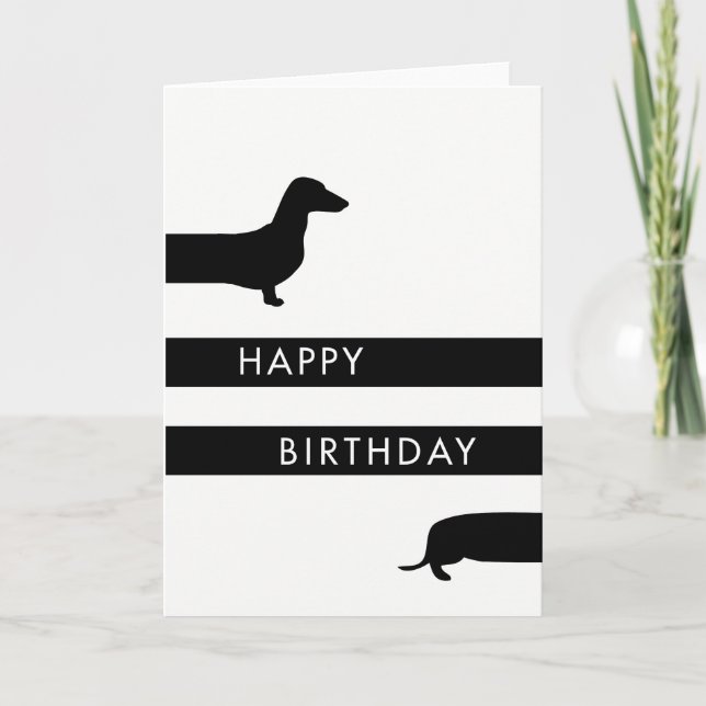 Cartão Funny Dachshund Happy Birthday (Frente)