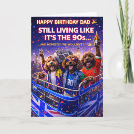 Cartão Funny Dad Birthday Card Dog 90s Cockapoo