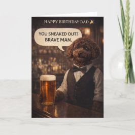 Cartão Funny Dad Birthday Card Dog Pub Joke Cockapoo