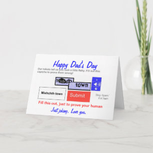 Cartão Funny Dad's day card. Are you a robot?