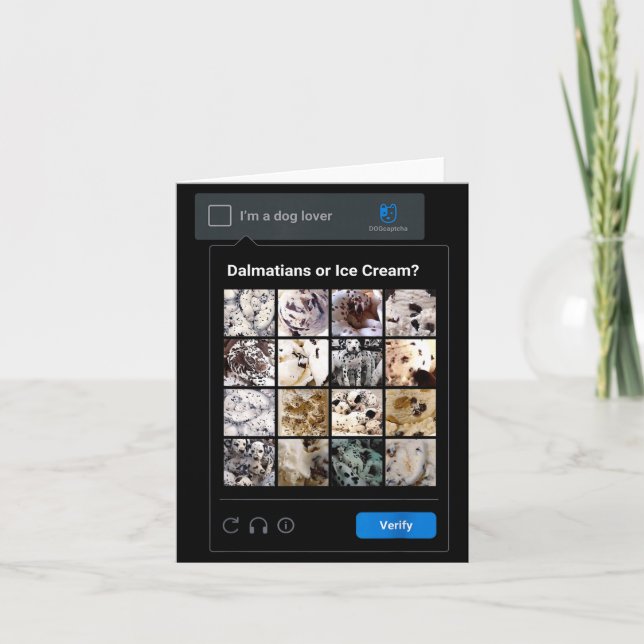 Cartão Funny Dalmatian Or Ice Cream Meme Dog Mom Dog Dad  (Frente)