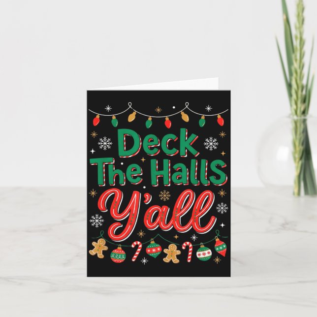 Cartão Funny Deck The Halls Y’all Christmas Humor  (Frente)