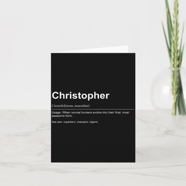 Cartão Funny Definition Quote For The Name Christopher _  (Frente)