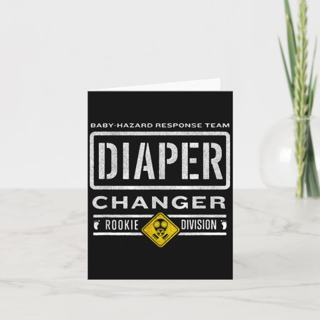 Cartão Funny Diaper Changer Duty - Expecting Baby New Dad (Frente)