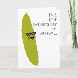Cartão Funny Dill Pickle Father's Day Cool Hipster Dad