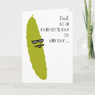 Cartão Funny Dill Pickle Father's Day Cool Hipster Dad