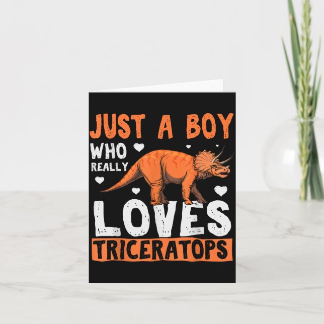Cartão Funny Dinosaur Triceratops Apparel For Boys  (Frente)