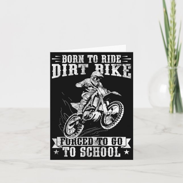 Cartão Funny Dirt Bike Art For Boys Girls Motocross Dirt  (Frente)