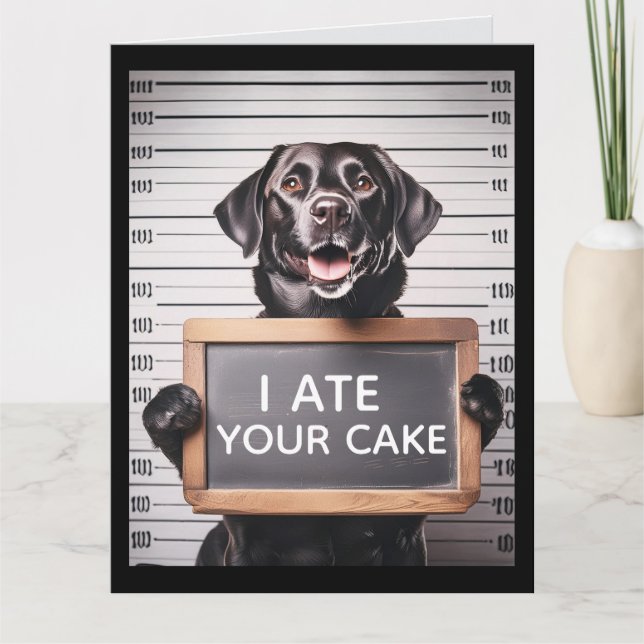 CARTÃO FUNNY DOG BRTHDAY MUGSHOT GREETING CARD (Frente)