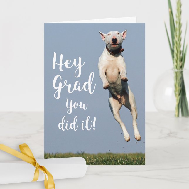 Cartão Funny Dog Graduation Card Congratulations Grad (Criador carregado)