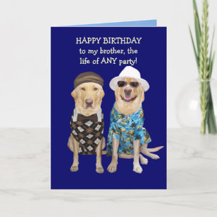 Cartão Funny Dog/Lab Birthday for Brother