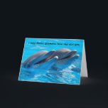 Cartão Funny Dolphins Birthday Card<br><div class="desc">A great card with snarky humor... even if you're not a huge fan of dolphins. But if you are,  we made this card porpoisely for you. LOL
Make someone laugh - and forget how old they are - today!!</div>
