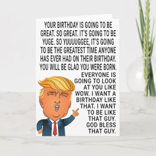 Cartão Funny Donald Trump Birthday