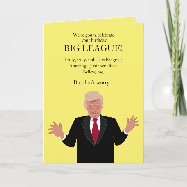 Cartão Funny Donald Trump Birthday Card Famous Sayings (Frente)