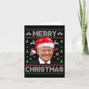 Cartão Funny Donald Trump Feliz Família de Natal Feia