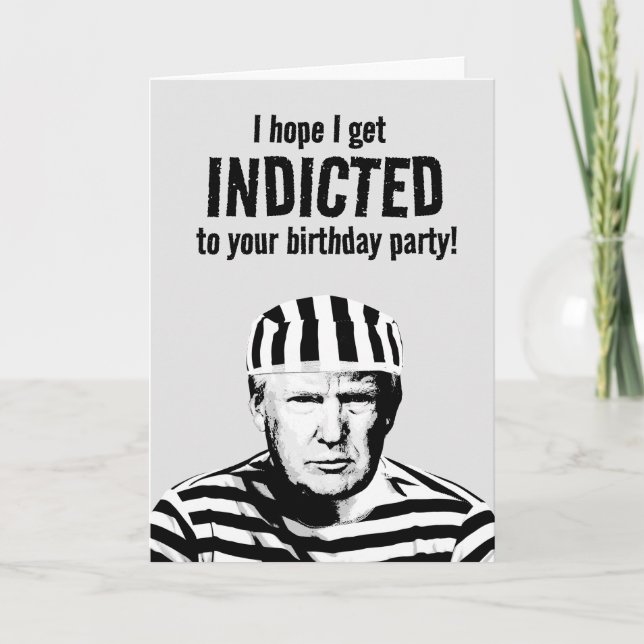 Cartão Funny Donald Trump Mugshot Birthday (Frente)