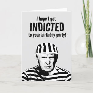 Cartão Funny Donald Trump Mugshot Birthday