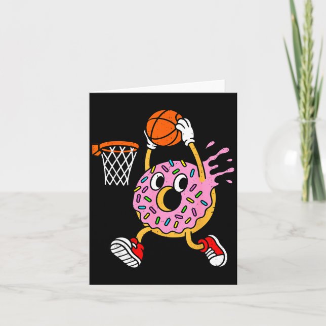 Cartão Funny Donut Dunking Basketball Doughnut Food Champ (Frente)