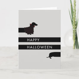 Cartão Funny Dracula Dachshund Halloween
