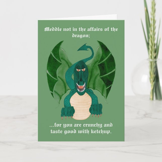 Cartão Funny Dragon Greetings Cards (Frente)