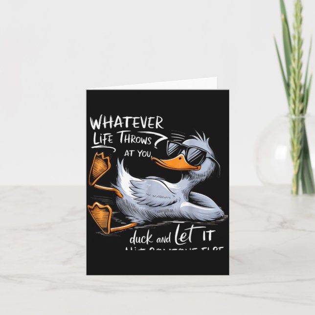 Cartão Funny Duck Graphic Tee Men Women Funny Quote  (Frente)