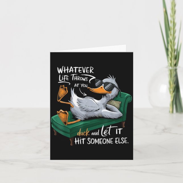 Cartão Funny Duck Graphic Tees Men Women Teens Funny Quot (Frente)