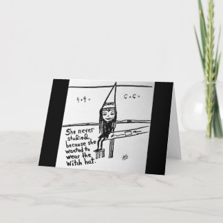 Cartão Funny Dunce Witch Hat Confusion Halloween Greeting