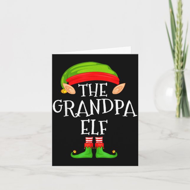 Cartão Funny Elf Family Christmas Grandpa Elf Sweater Mat (Frente)