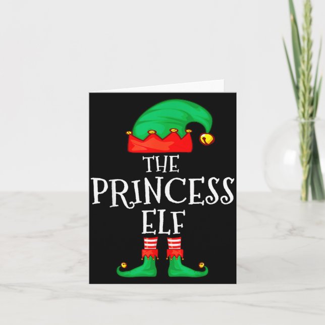 Cartão Funny Elf Family Christmas Princess Elf Sweater Me (Frente)