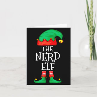Cartão Funny Elf Family Christmas The Nerd Elf Sweater Me