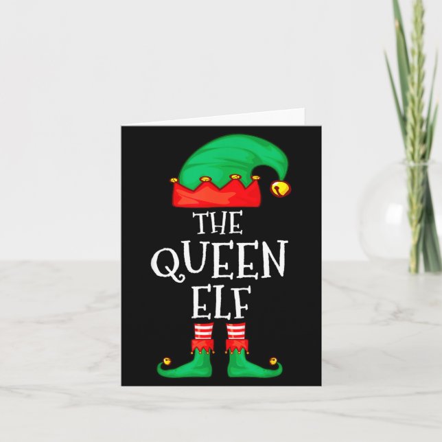 Cartão Funny Elf Family Christmas The Queen Elf Sweater M (Frente)