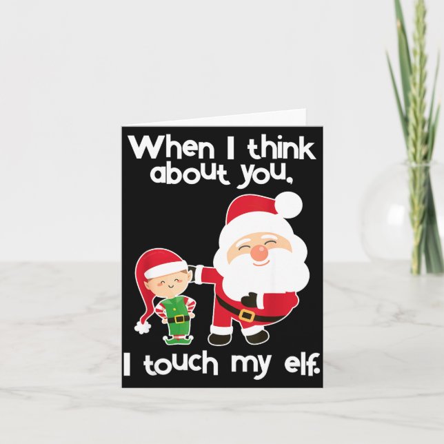 Cartão Funny Elf Inappropriate Adult Humor Christmas Gift (Frente)