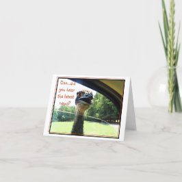 Cartão Funny Emu Latest News Gossip Card