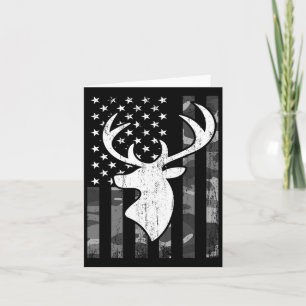 Cartão Funny Eusa Flag Camouflage Whitetail Buck Deer Hun