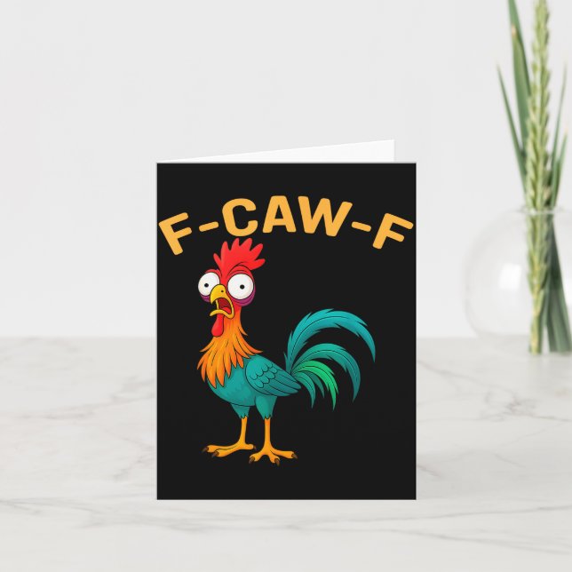 Cartão Funny F-caw-f Chicken Fcawf Chicken  (Frente)